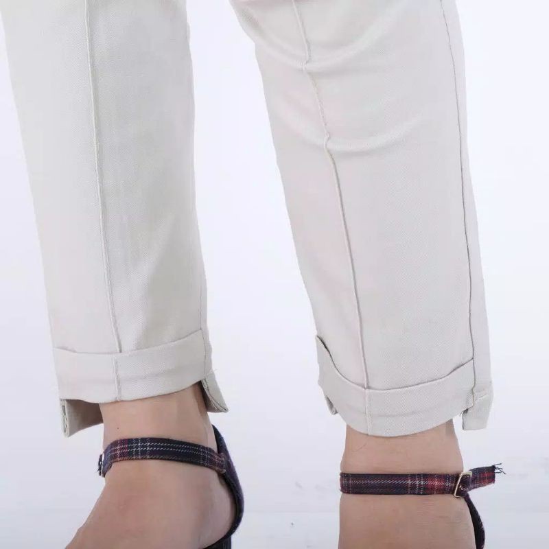 celana panjang wanita katun Stretch BAGGY PANTS TULANG TEBAL Simple me