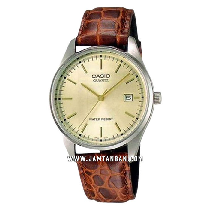 Casio MTP-1175E-9ADF Gold Dial Brown Leather Strap