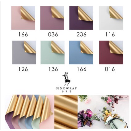 

[1 PAK / 1 PACK] KOREAN KERTAS BUNGA DOUBLE COLOR GOLD FLOWER WRAPPING ECER SATUAN CELLOPHANE BUKET PAPER BISA CAMPUR WARNA WARNI