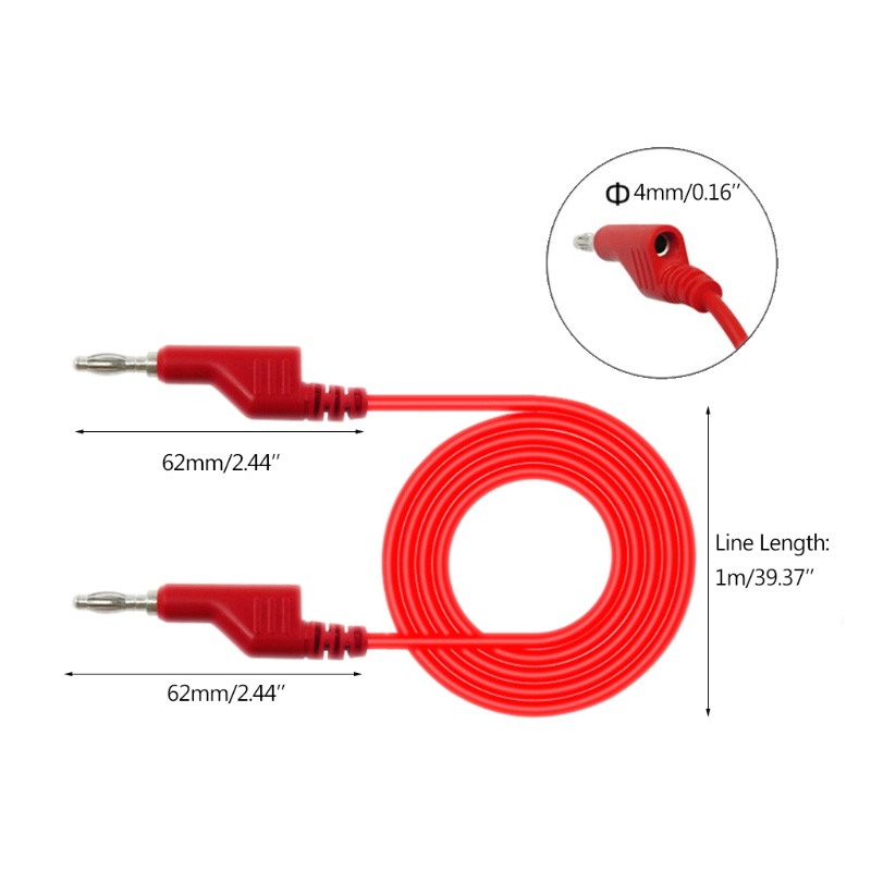 Btsg Safety Full Insulated Test 4mm Plug Male Stackable Connector Dengan Adaptor Jack Pisang Untuk Multimeter Test Lead