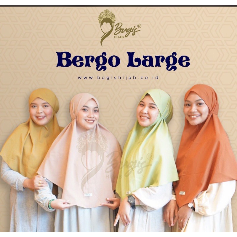 JILBAB INSTAN BERGO MARYAM POLOS UKURAN L BUGIS HIJAB