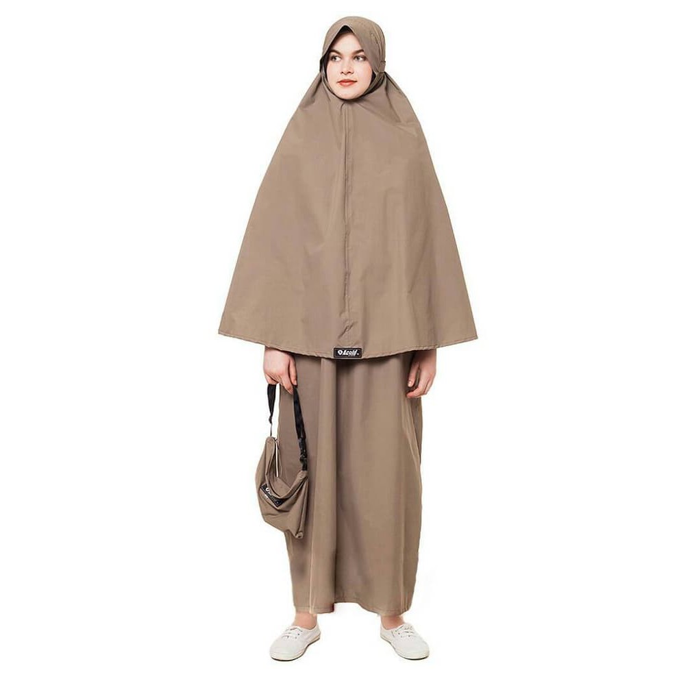 Jas Hujan Acold Model Gamis Hijab Muslimah Syari Polos Motif Original Bahan Taslan
