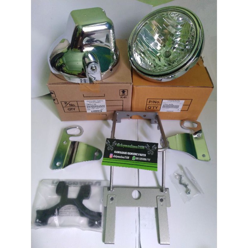 reflektor lampu bulat ninja ss  1 set +breket Spidometer ninja ss original