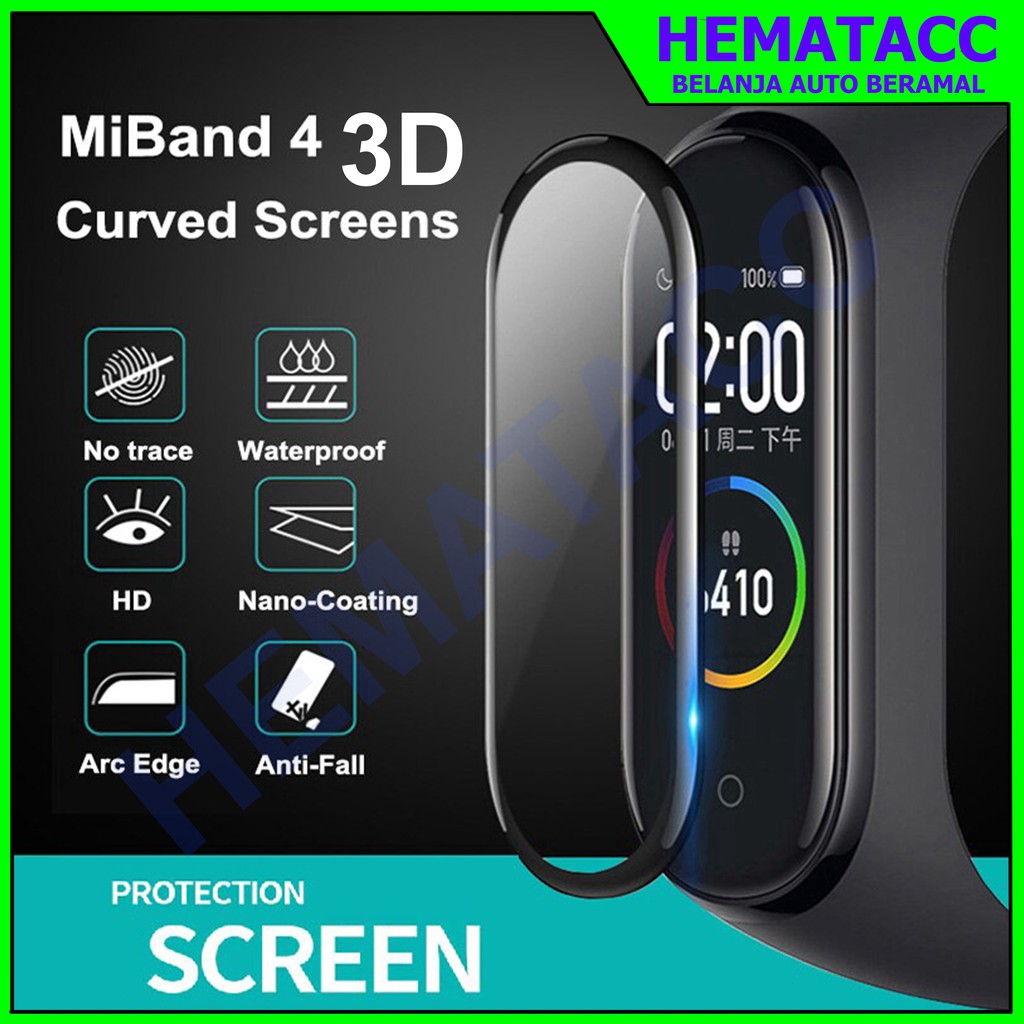 Anti Gores Xiaomi Mi Band 4 3D Curved Screen Protector Screen Guard