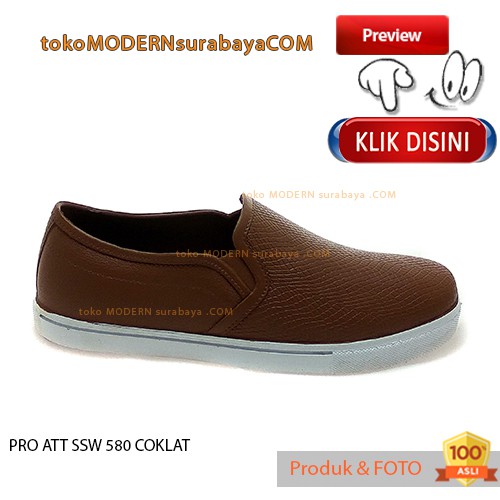 PRO ATT SSW 580 COKLAT sepatu casual slip on karet