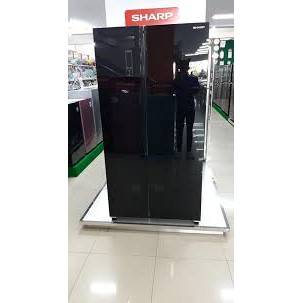 SHARP SJ-IS61G-BK KULKAS SIDE BY SIDE 2 Pintu Inverter SJIS61GBK BLACK GLASS 563 L SJIS61