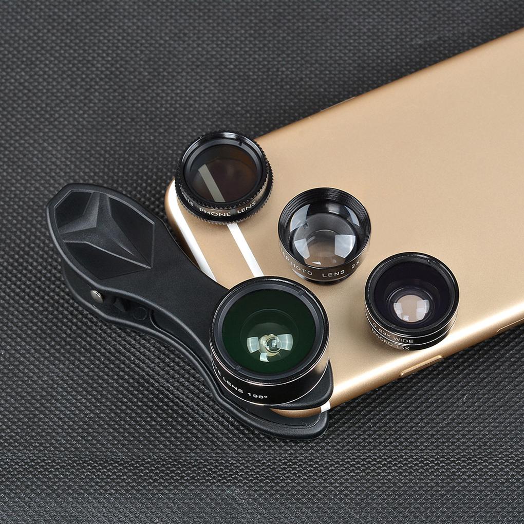 5 in 1 Lensa Telephoto CPL Wide Angle Universal Model Clip-On Untuk Handphone (house2020)