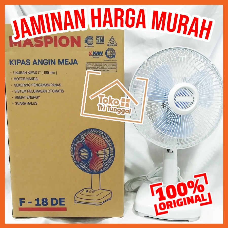 Kipas Angin Meja MASPION 18DE Kecil 7 inch Model Duduk Desk Fan 18 DE