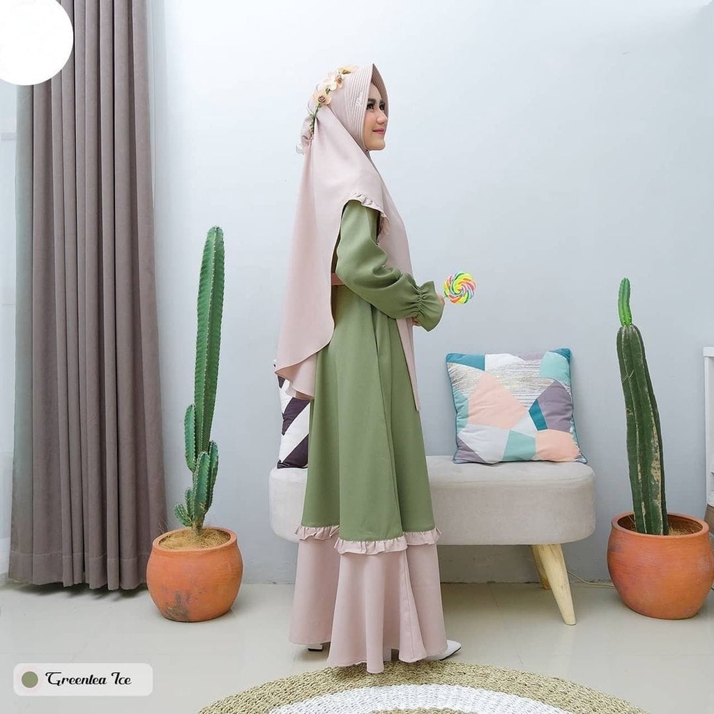 FMOS Talita  Gamis Syari Size S M L XL Fashion Muslim GamisTerbaru 2021-5