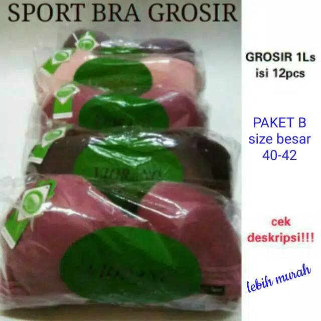 GROSIR 1lusin Paket B Sport Bra Viorano Hanna Size Besar Isi 12pcs size 40-42