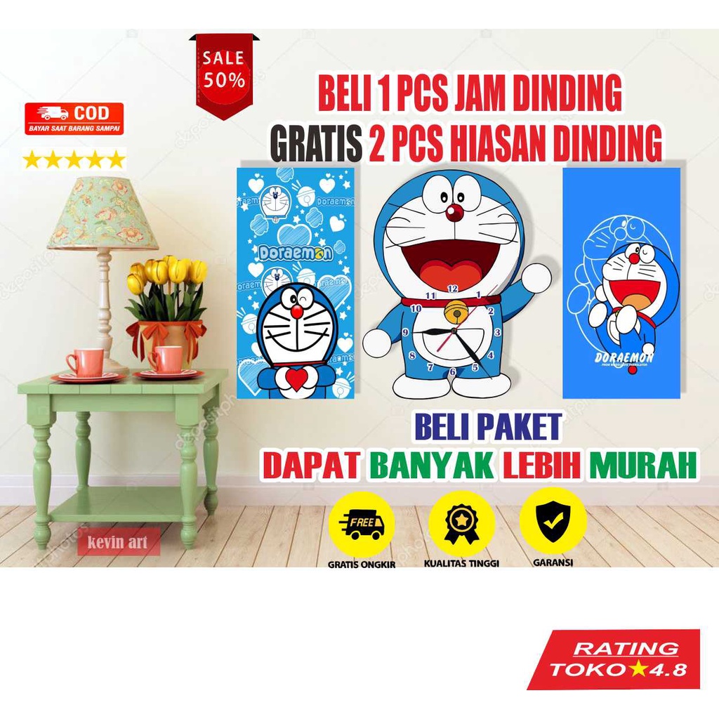 JAM DINDING DORAEMON SERBA SERBI KOLEKSI PAJANGAN DINDING HIASAN DINDING KAMAR TIDUR KARAKTER DORAEMON UNIK MINIMALIS AESTHETIC MURAH BAGUS DEKORASI ULANG TAHUN 1 SET TEMPEL TEMBOK PAJANGAN DINDING POSTER PERNAK PERNIK HIASAN RUMAH AKSESORIS TERBARU