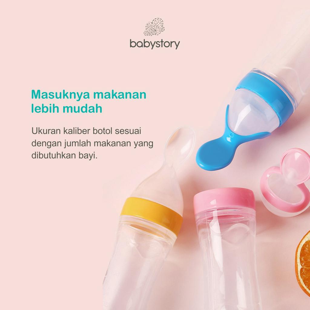 Sendok Botol bayi Sendok Botol Mpasi Silikon 90 ml Sendok botol susu bayi