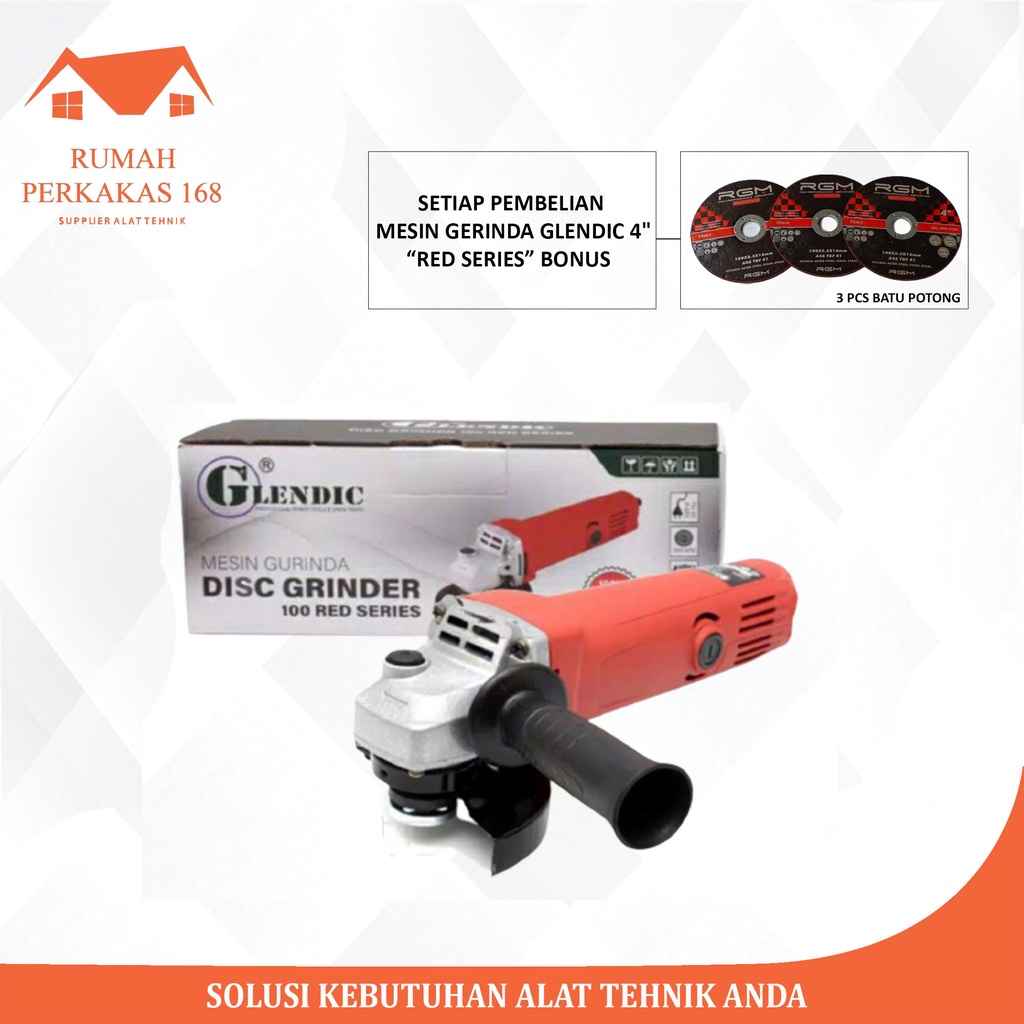 Promo Termurah Mesin Gerinda Tangan Glendic 100 Red series