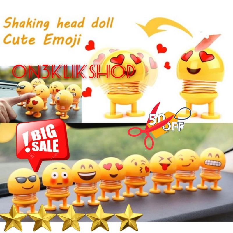 Boneka Emoticon Karakter Per Goyang Kepala Emoji Pajangan Mobil Motor Rumah murah cocok buat kado