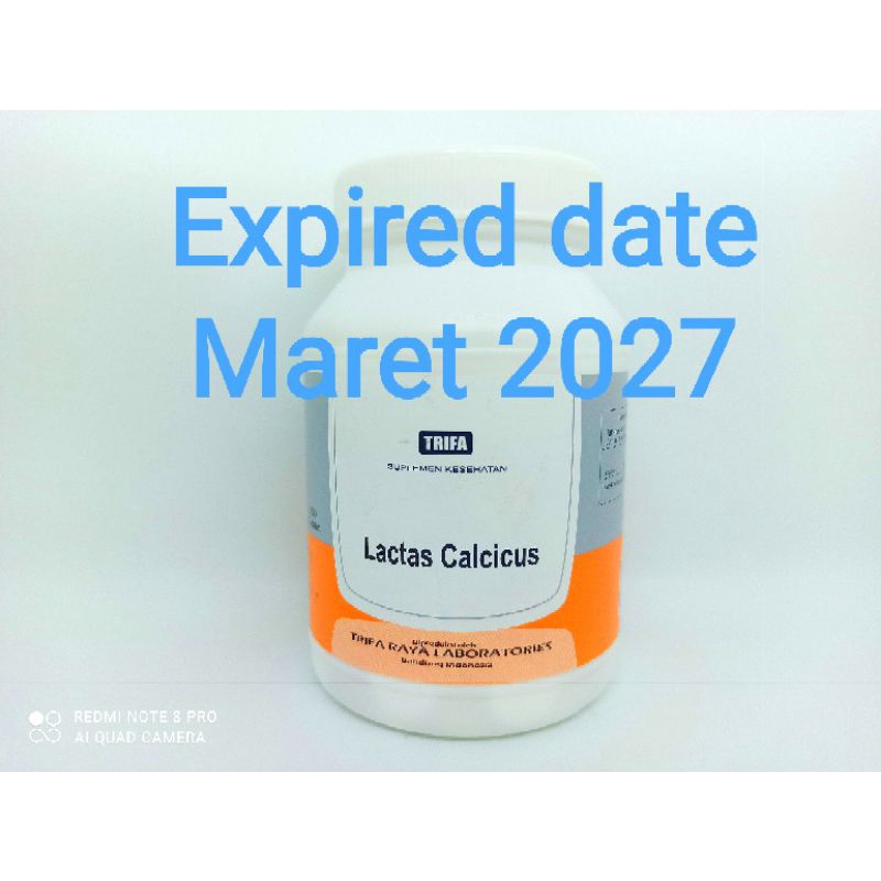 Calcium Lactate Lactas Calcicus kalsium kalk 500 MG BOTOL POT TRIFA ISI 250 TABLET VITAMIN SUPLEMEN 