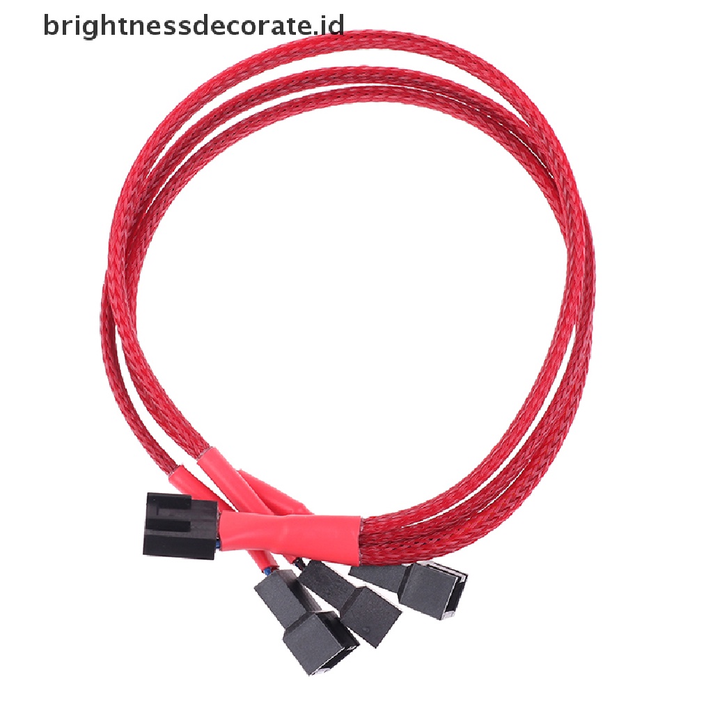 [birth] 1Pc Red Computer Fan Line 1 To 3 Way 4Pin PWM Fan HUB Hub Fan Extension Cable [ID]