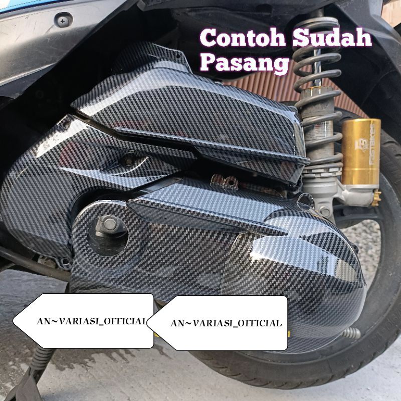 paketan 3in1 cover carbon tutup cvt+tutup keong cvt+tutup filter hawa mio m3, mio z, mio 125,x-ride 