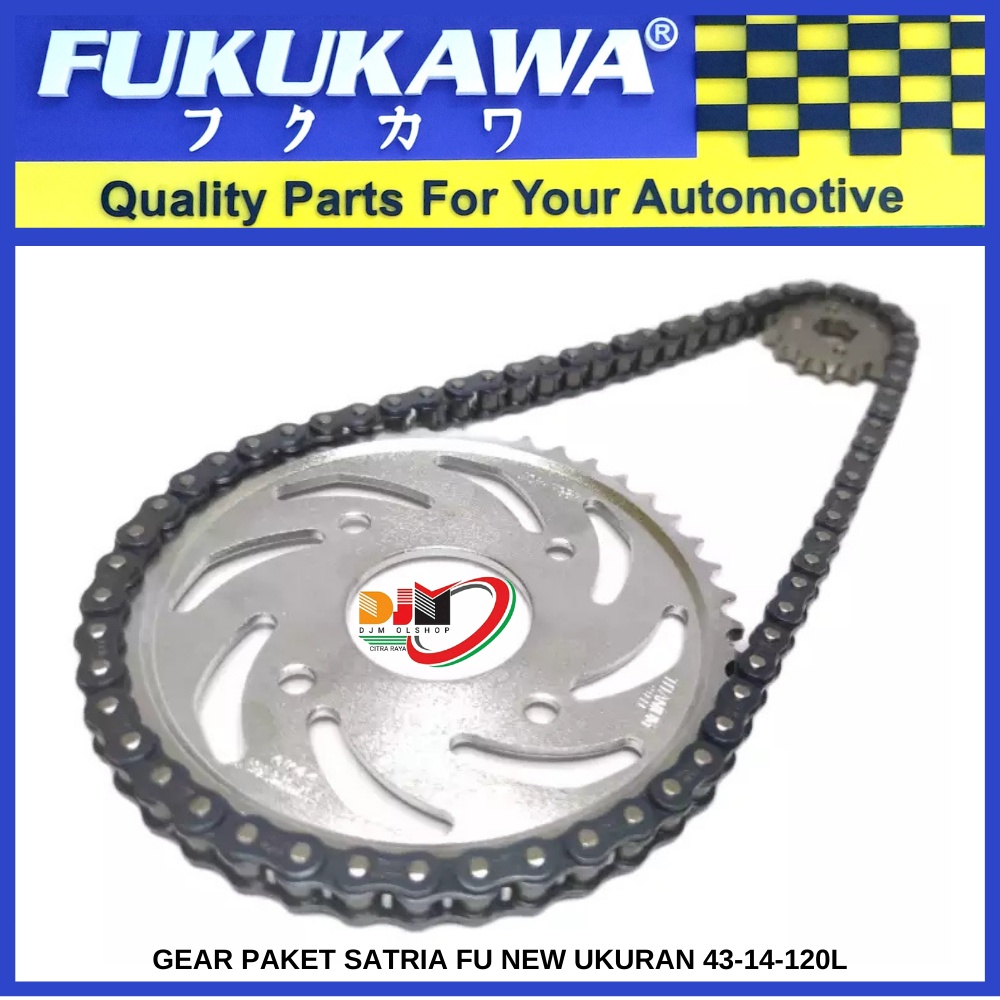 Gear Set Fukukawa Satria Fu New Facelife 2013 UP Rantai 428H-120L-43T-14T Original