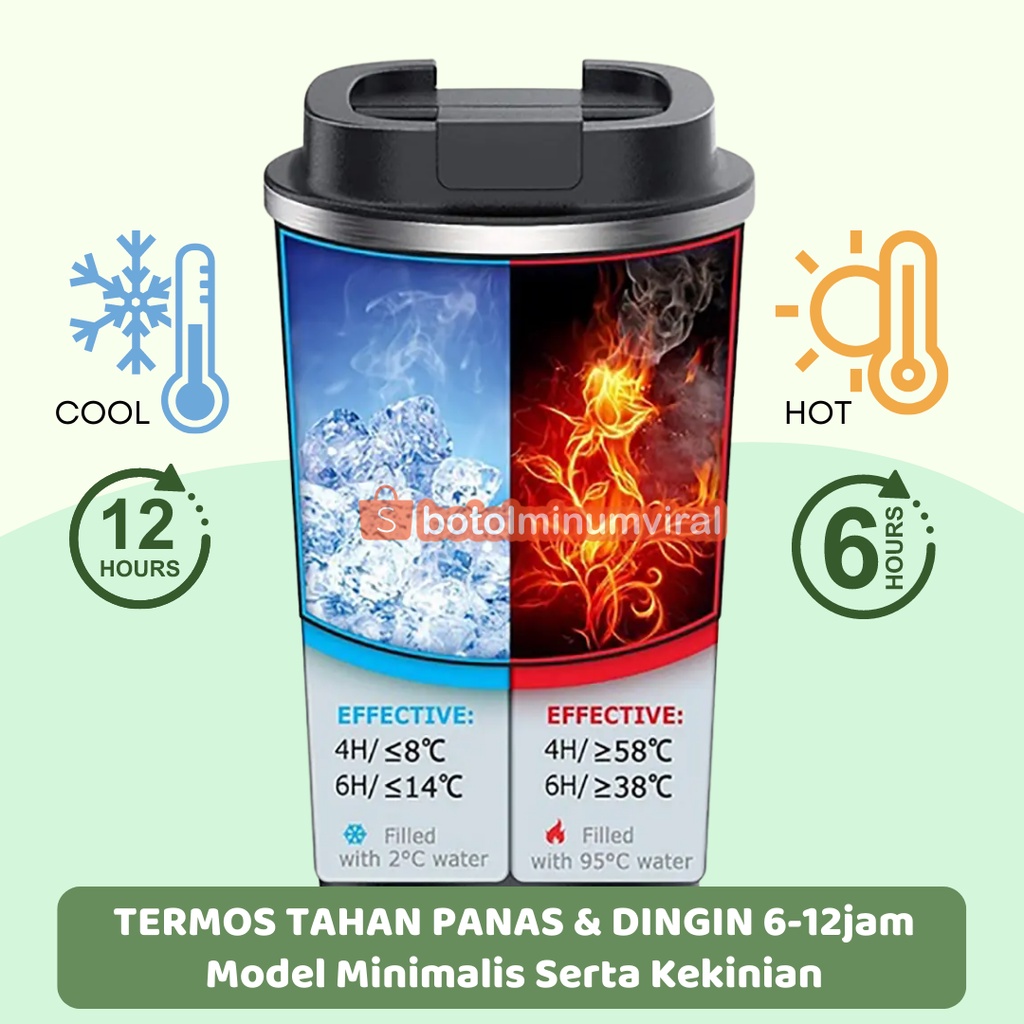 Tumbler Mug Stainless Thermos Coffee Gelas Kopi Portable 380ml Termos Premium