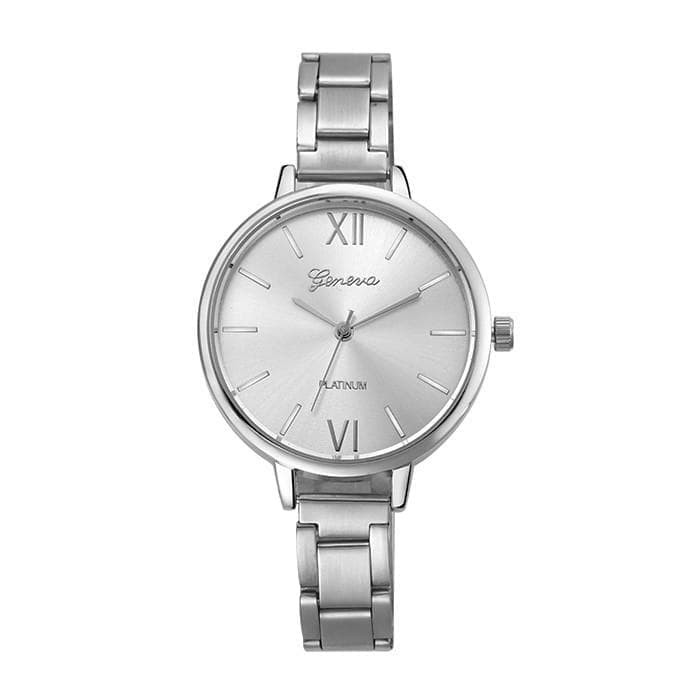 Jam Tangan Wanita Geneva Bulat Stainless Geneva Jam Tangan Wanita Korea Jam Tangan Murah