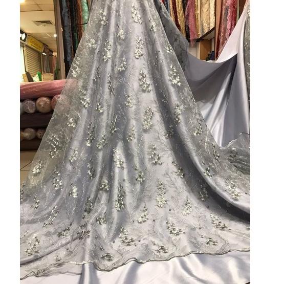 Serba Murah FN8SY Tille Akar Mutiara/Brokat mutiara gliter/Kain brokat kebaya terbaru 95 Harga Termu