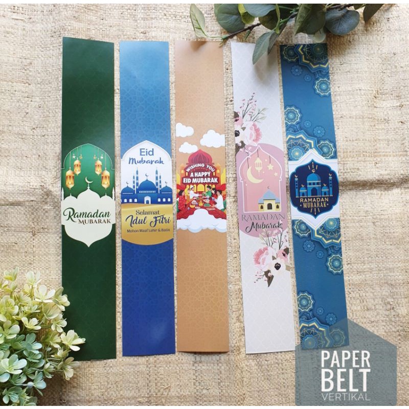 

Paper Belt Vertikal Idul Fitri Sleeve Tag Label Kertas Souvenirs Hampers