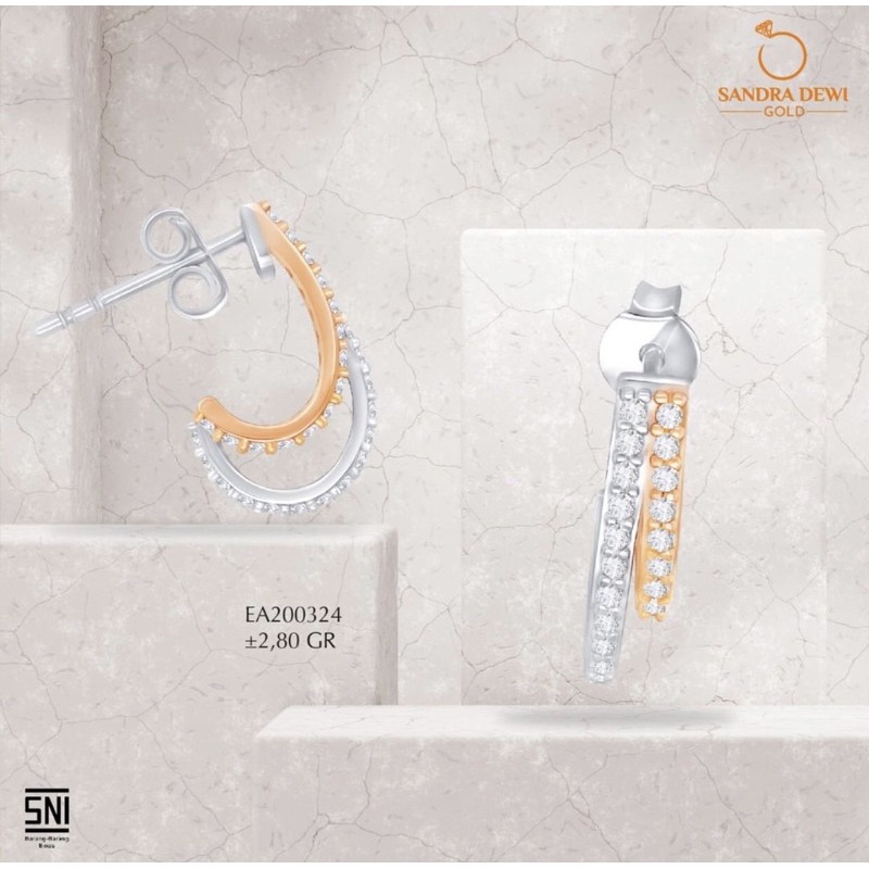 Sandra Dewi Gold Criss Cross Earing-Anting EA200325