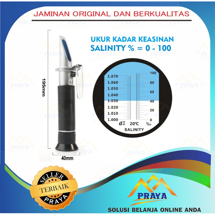 Salinity Refractometer Refraktometer alat ukur kadar garam asin laut payau