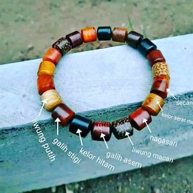 Gelang kombinasi kayu bertuah Gelang pria/GELANG KAYU KOMBINASI MODEL TABUNG