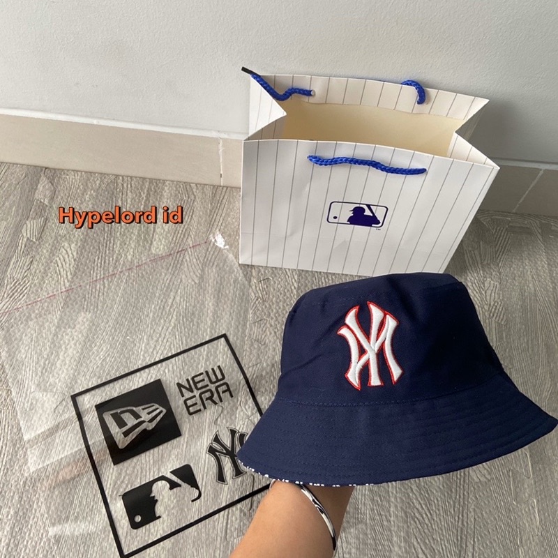 Topi Ny Newyork Bucket Hat Navy Monogram