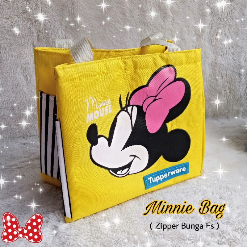 Tas bekal Minnie Mouse ( Zipper bunga Es ) / Minnie Mouse Tas Tupperware