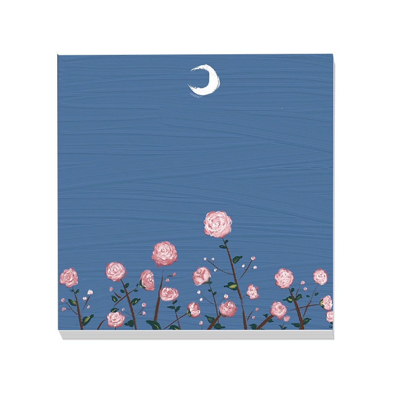 90 Pages/pcs Creative Colorful Moon Sea Flower Landscape Pattern Convenience Sticky Note Memo