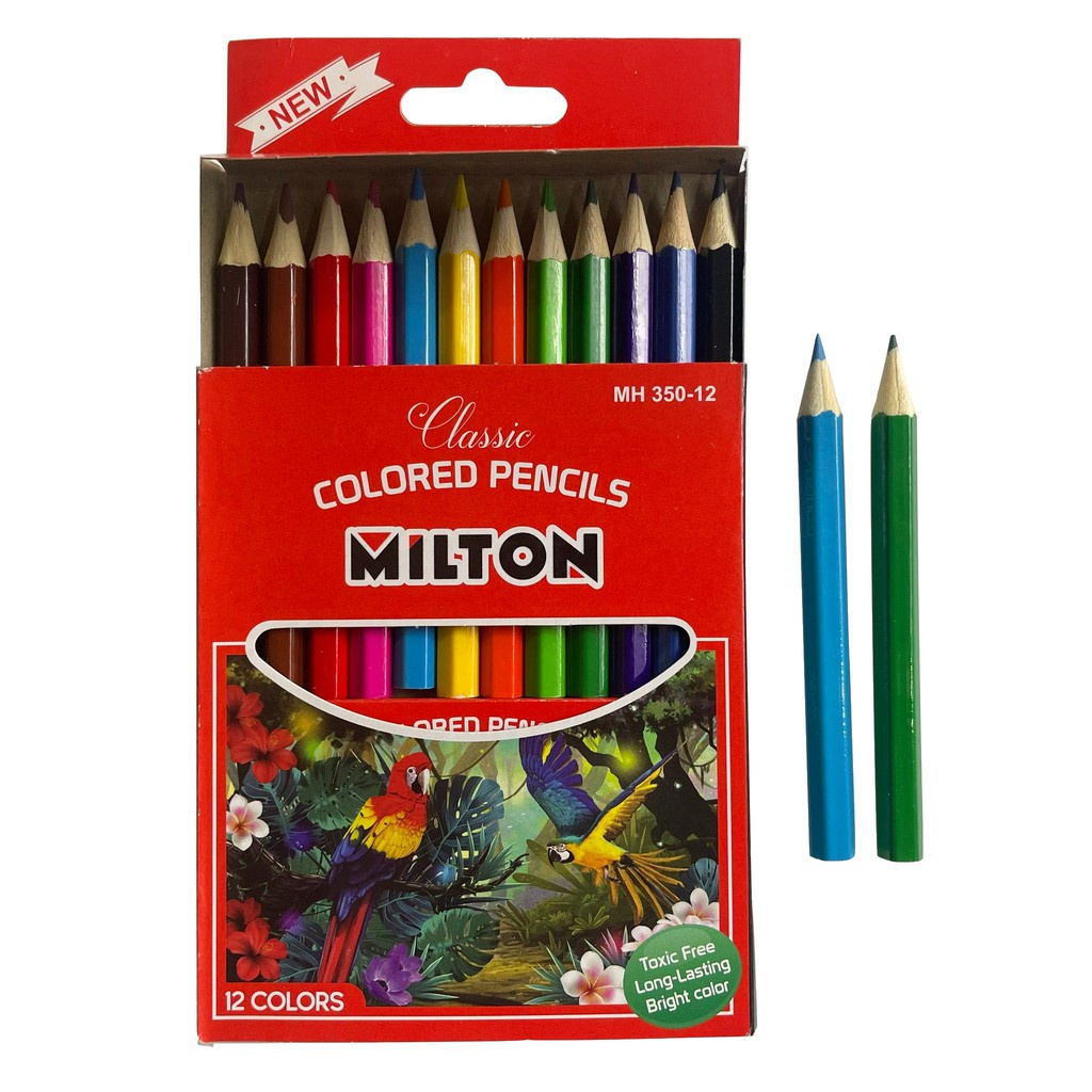 12pcs Pensil Warna / Colour Pencil Milton Pendek