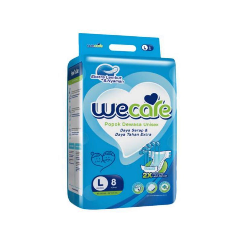 WECARE ADULT DIAPERS L 8 POPOK PEREKAT DEWASA LANSIA WE CARE