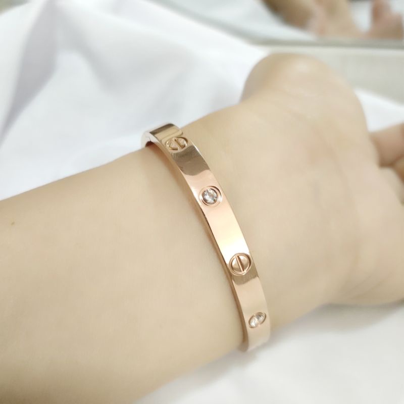 Gelang titanium gold/silver G01077