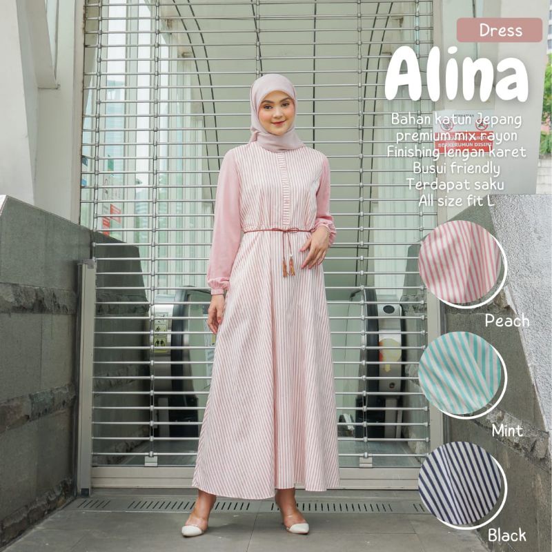 New - Gamis Dewasa Katun Homey Dress Salur Bahan Katun Jepang Bahan Tebal Nyaman Dipakai | Bisa Cod