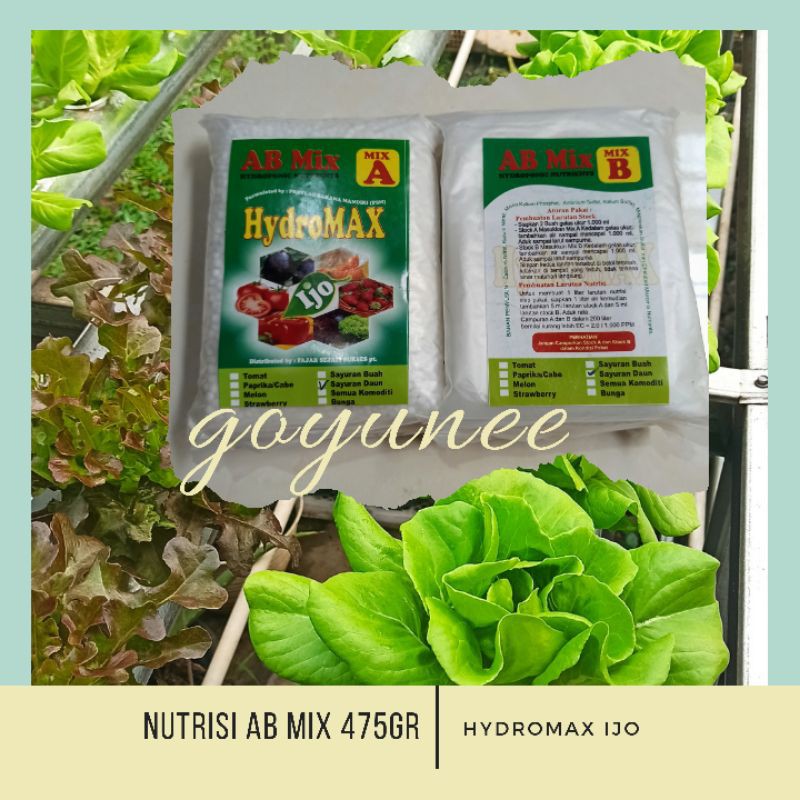 AB Mix Nutrisi Hidroponik Hydromax IJO 475 gr (1 liter)