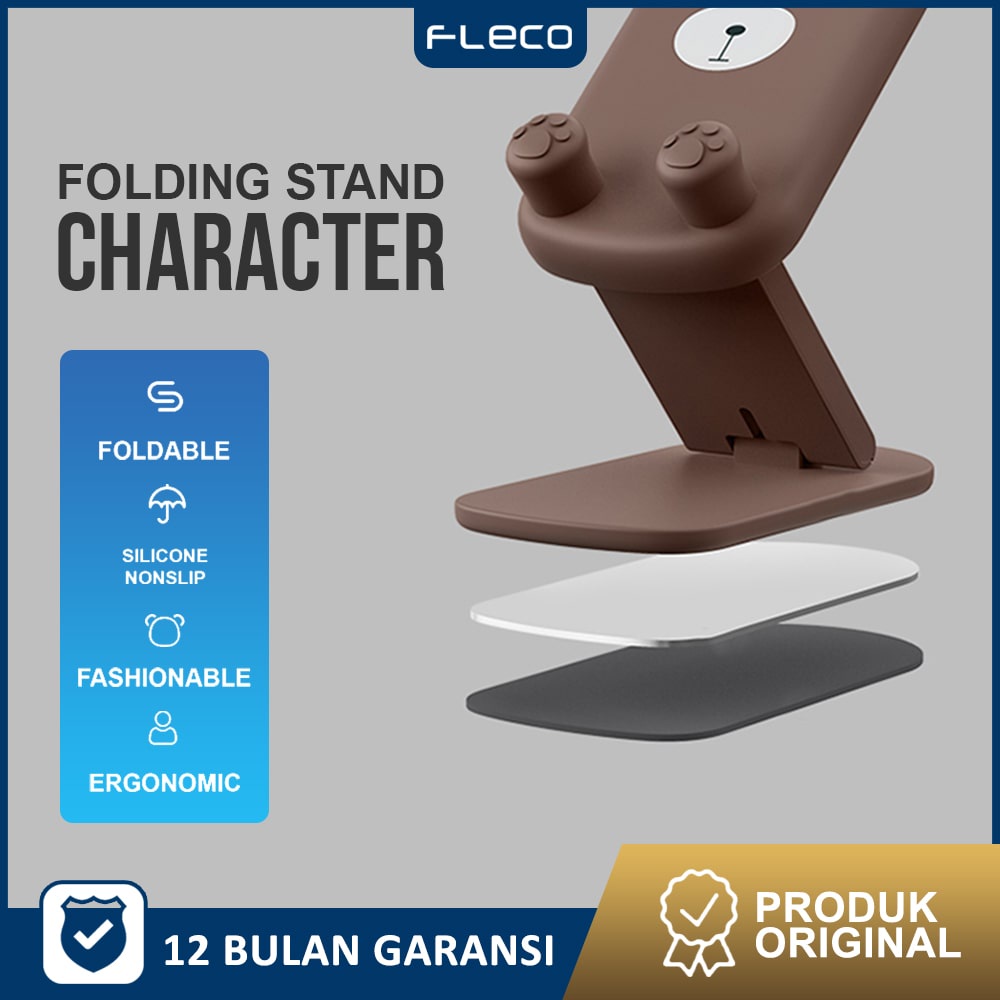 folding stand karakter holder hp meja karakter FLECO PHONE STAND HOLDER HALTER - Garansi 1 Tahun Rusak Ganti Baru