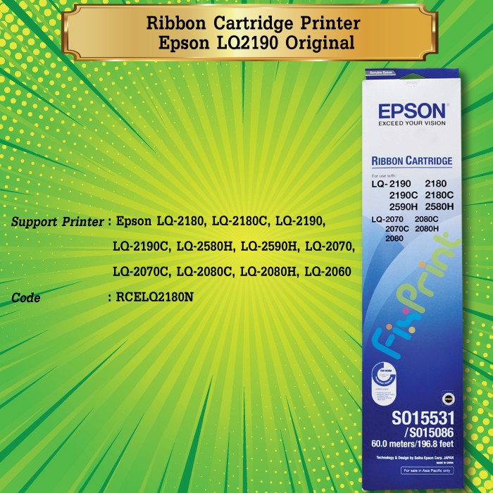 Ribbon Pita Epson Printer LQ2180 LQ2190 LQ 2180 LQ 2190 LQ-2180 LQ-2190 Printer Dotmatrix S015531