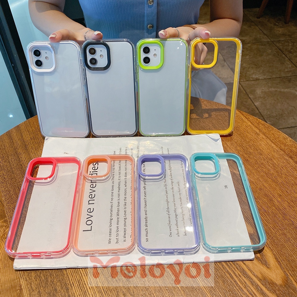 Soft Case TPU Transparan Warna Polos Untuk IPhone 7 8 Plus XR 13 12 11 Pro MAX X XS MAX SE 2020