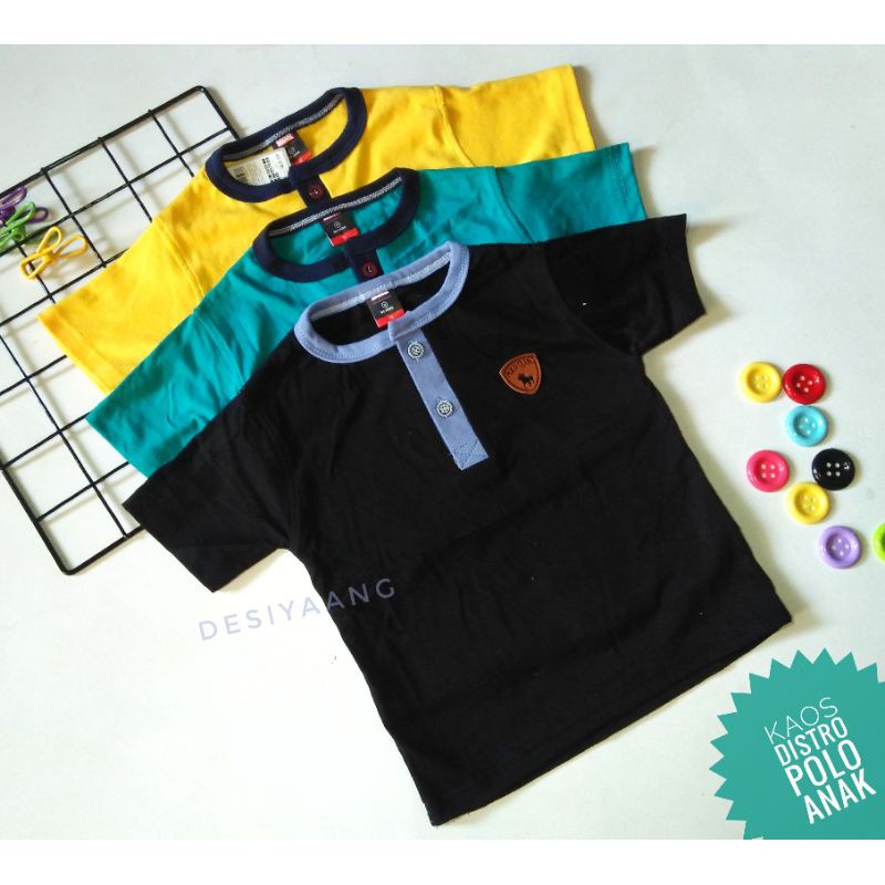 Baju Anak Laki Laki Size M (Usia 5 - 6 tahun) Polo Kancing