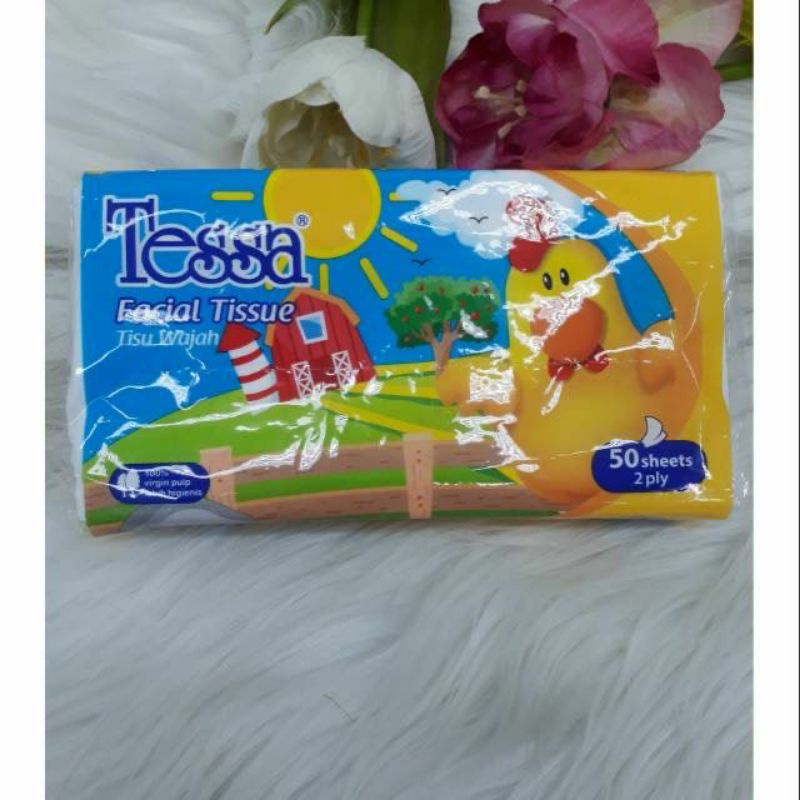 TESSA FACIAL TISSUE 50 SHEET 2 PLY - TISSUE MURAH