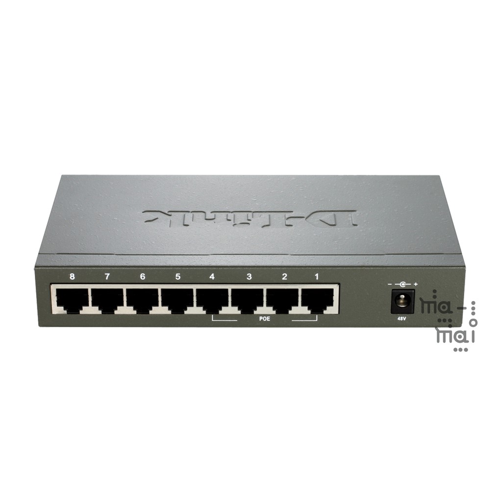 D-Link Switch DES-1008PA 8-Port 10/100Mbps Unmanaged Switch with 4 PoE