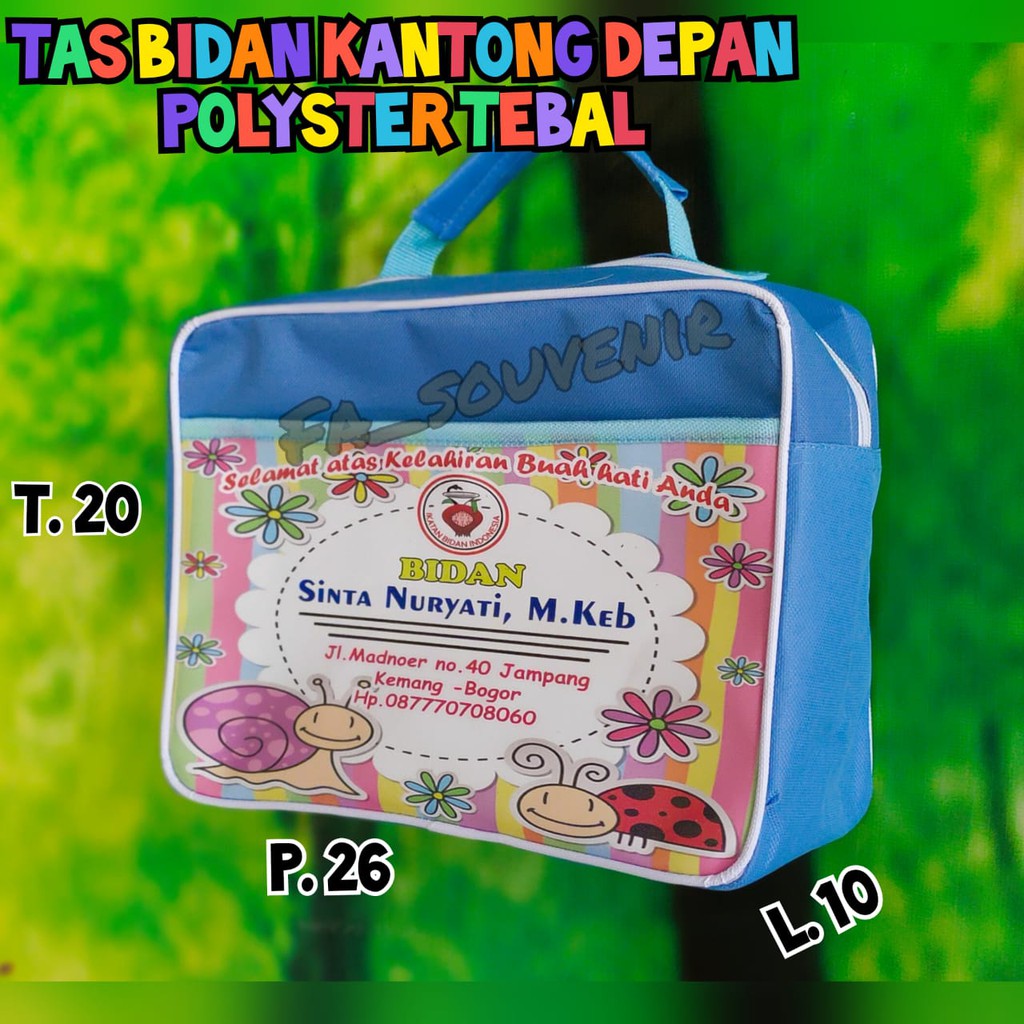 

Tas souvenir promosi bidan bahan polyster tebal super awet tas ulang tahun bingkisan snack