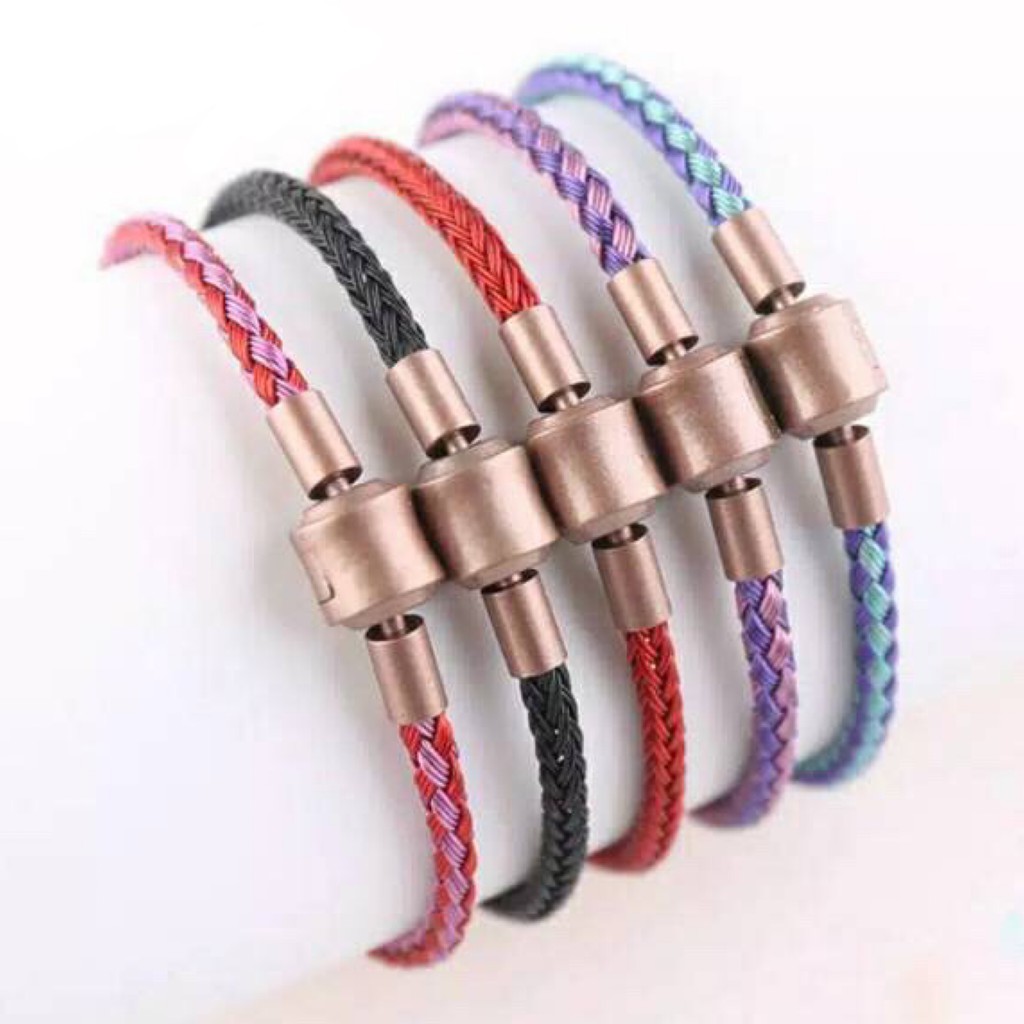 [Bayar di Tempat] Gelang Tali Kawat Anti Air Waterproof Untuk Charm Liontin Huruf Emas