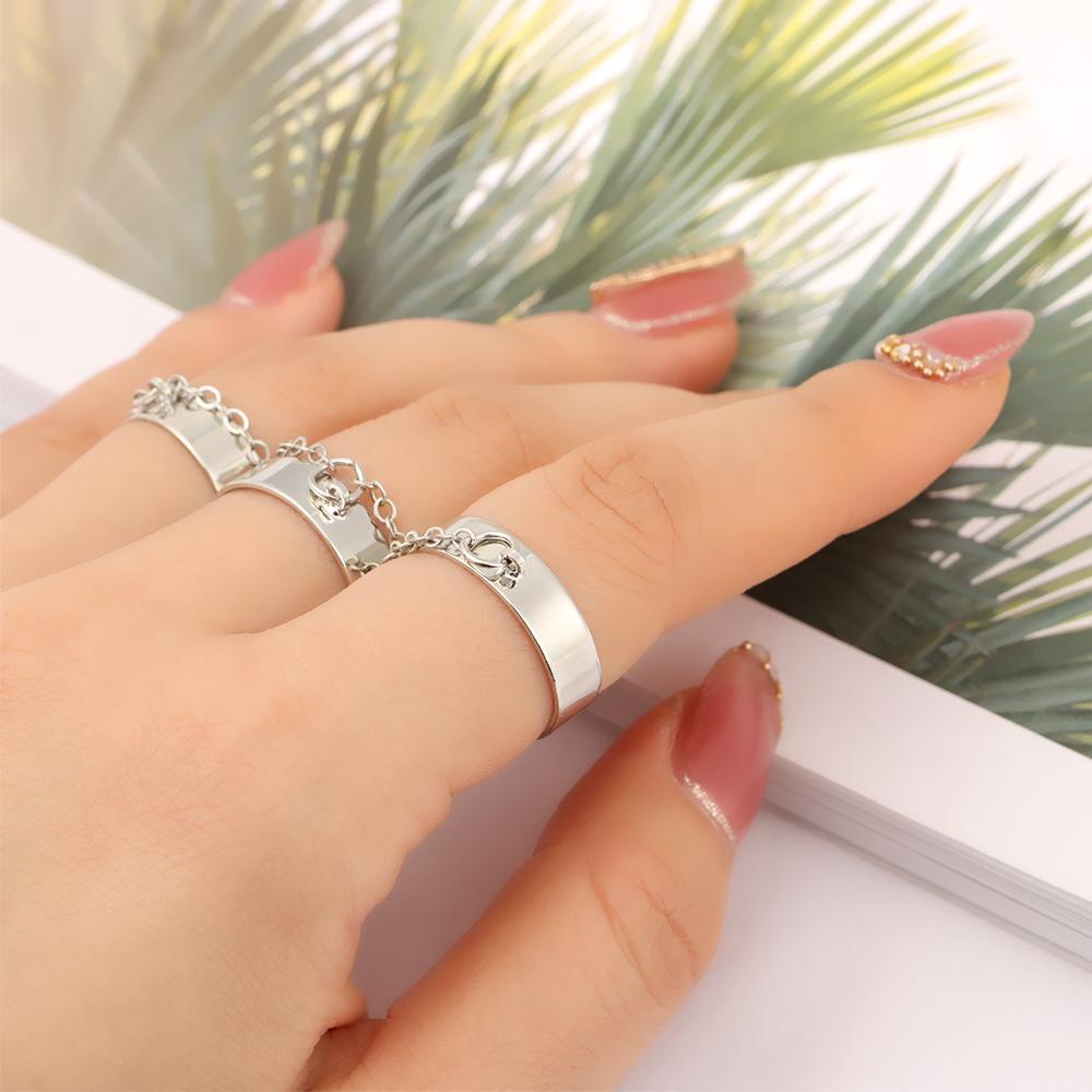 Solighter Cincin Jari Wanita Multi-Layer Terbuka Hip Pop