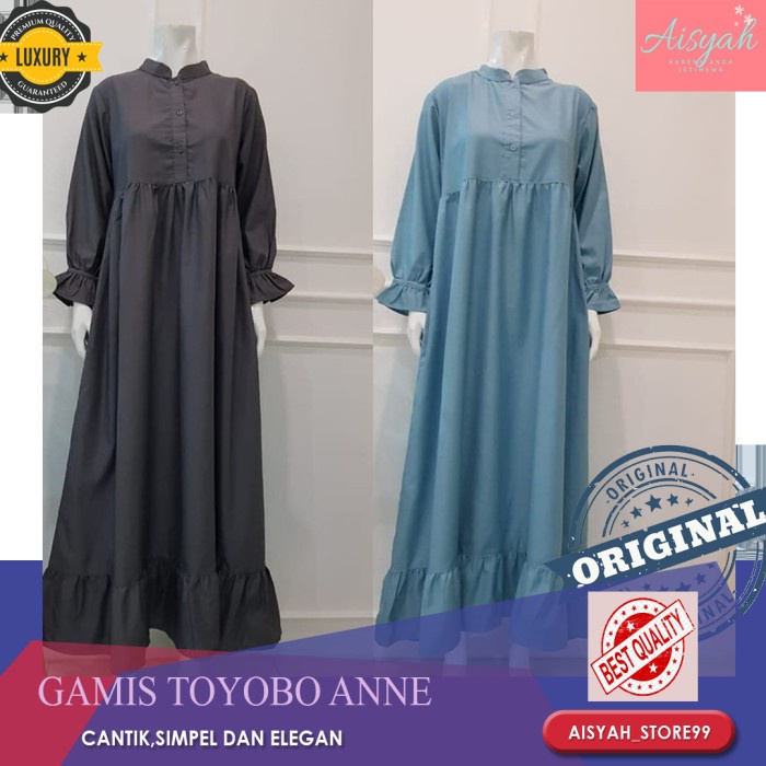 PREMIUM BAJU GAMIS WANITA TERBARU / GAMIS SYARI / GAMIS POLOS KATUN TOYOBO
