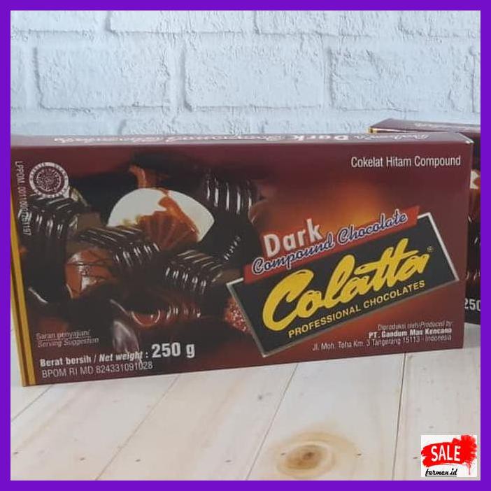 

SAKMACOKLAT- COLATTA DARK COMPOUND 250 GR COKLAT HITAM COMPOUND COLLATA -MAKANAN-MINUMAN.