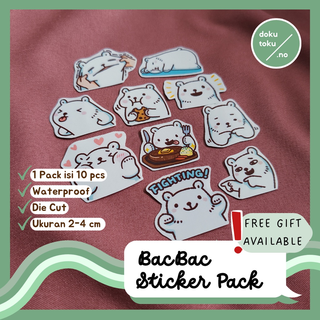 

Stiker Waterproof Bac Bac Beruang Lucu Tumblr