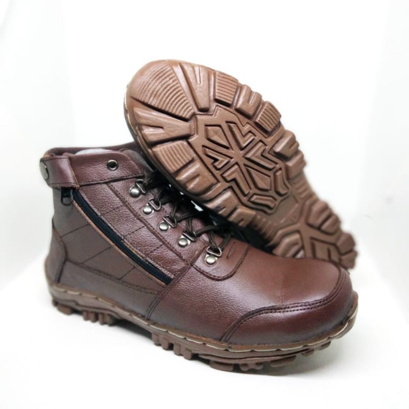 sepatu safety  pria sepatu pekerja proyek lapangan kontaktor formal pantofel pria kulit asli original distro berkualitas boots murah 100%